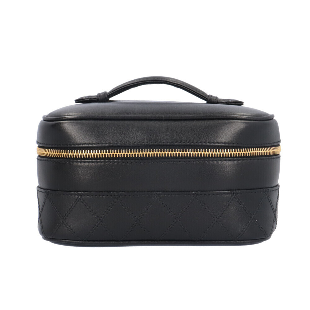 CHANEL Black Leather Vanity Bag